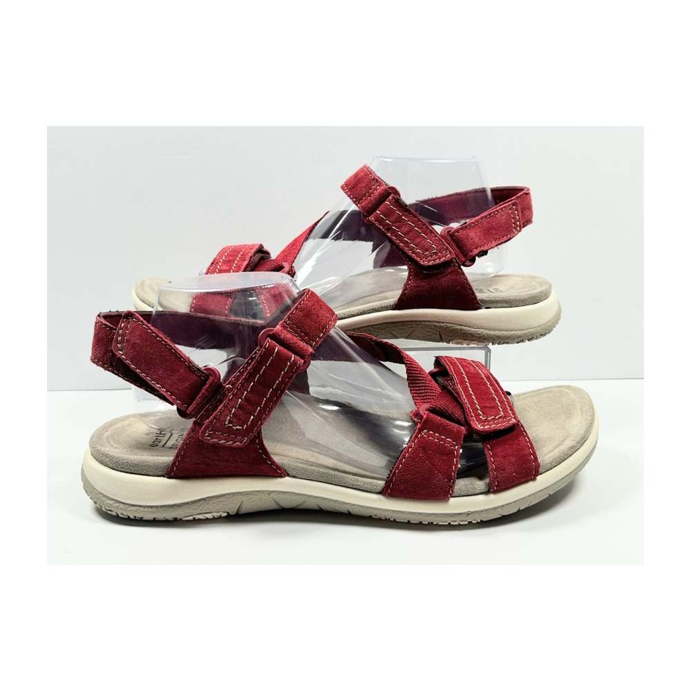 Earth Origins Sandy Suede Red Pepper Strappy‎ Sandals Womens 12M Red 20288